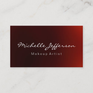 Red Colour Makeup Artist Script Business Card