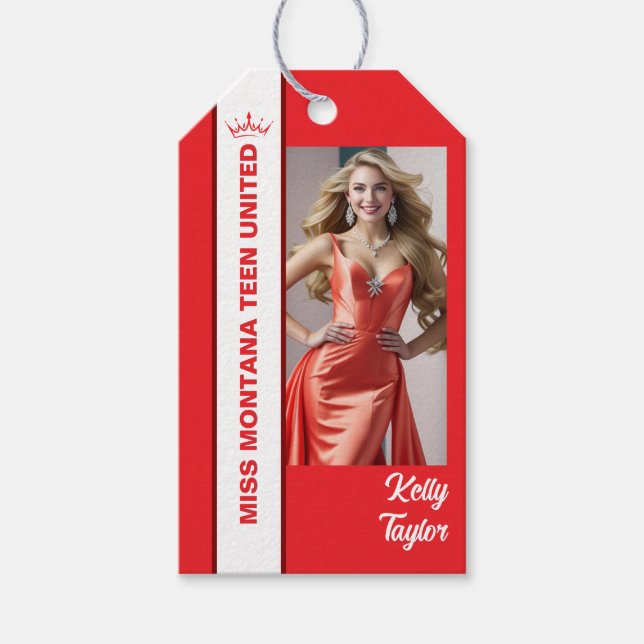 Red Colour Pop Custom Photo Tags (Front)