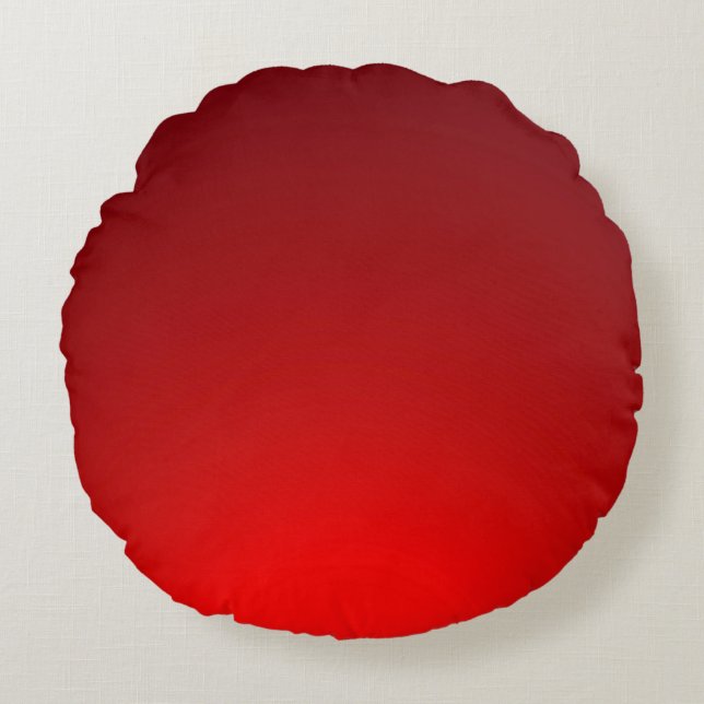 Red colour simple background round cushion (Front)