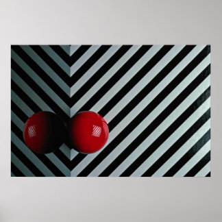 Red colour Snooker ball Poster