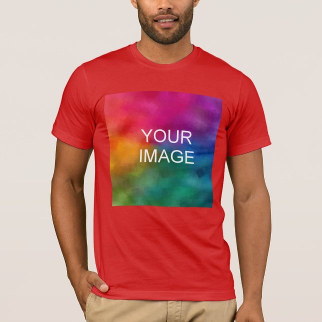 Red Colour Template Add Image Logo Personalise T-Shirt (Front)
