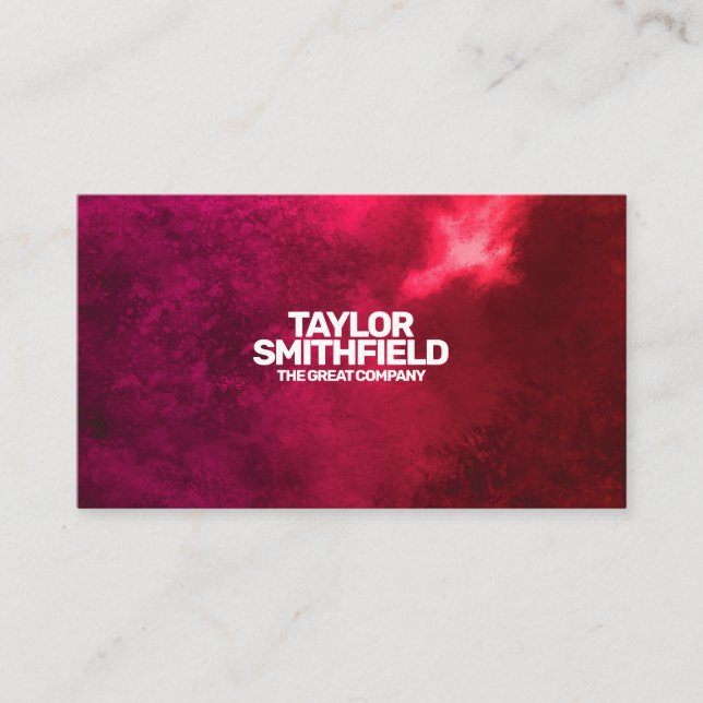 Red Colour Watercolor Business Card (Front)