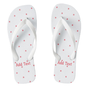 Red Colour with Add Text Printed Lovely-Sandals Jandals