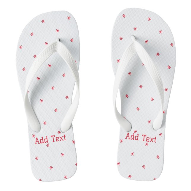 Red Colour with Add Text Printed Lovely-Sandals Jandals (Footbed)