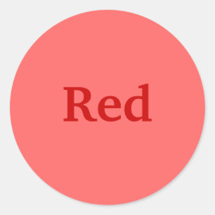 Red Colour Word on Light Red Stickers