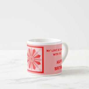 RED COLOURFUL LOVELY BIRTHDAY ESPRESSO CUP