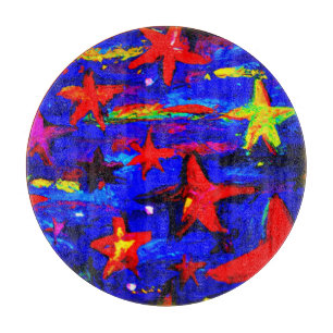 Red Colourful Stars. Buy Now Cutting Board