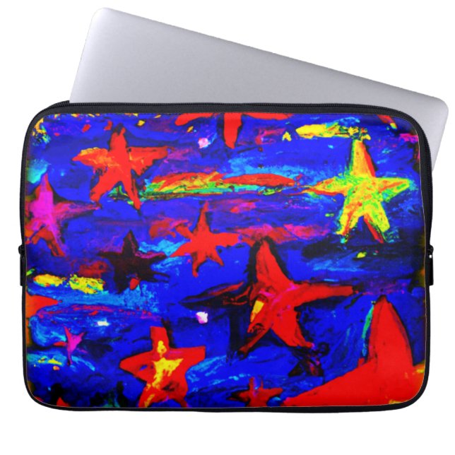 Red Colourful Stars. Buy Now Laptop Sleeve (Front)