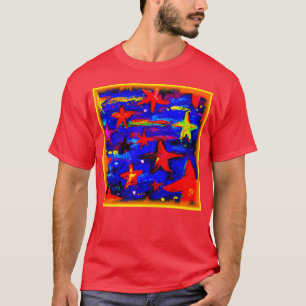 Red Colourful Stars. Buy Now T-Shirt