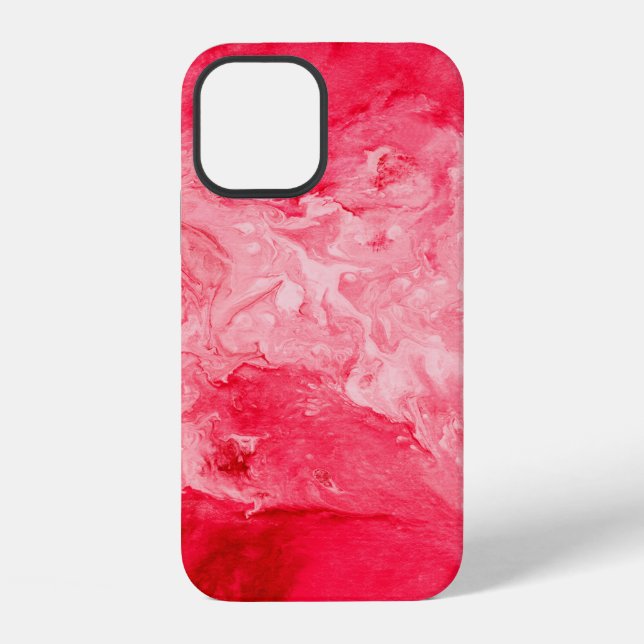 Red colours brushstrokes iPhone case (Back)