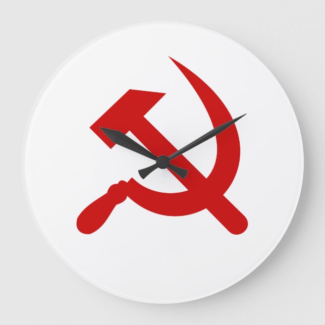 Red Communism hammer and sickle Large Clock (Front)