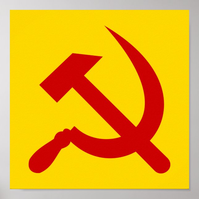 Red Communism hammer and sickle Poster (Front)
