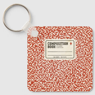 Red Composition Notebook Keychain
