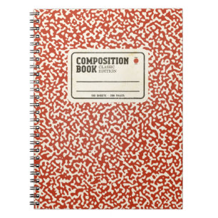 Red Composition Notebook with Label