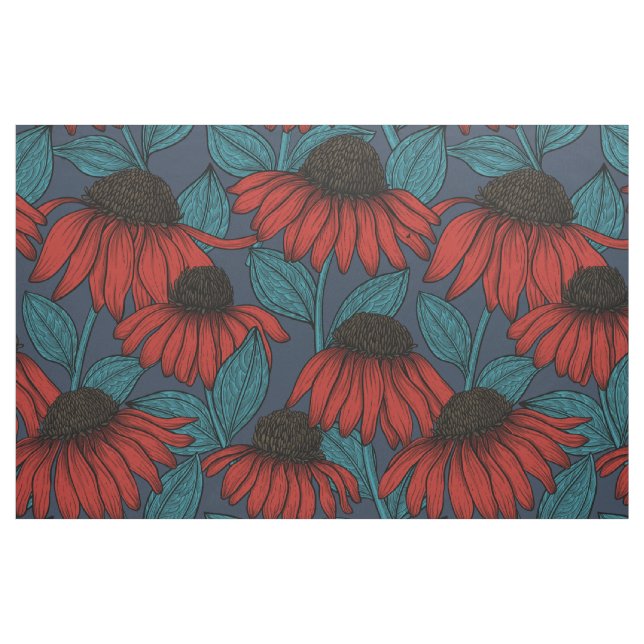 Red coneflowers fabric (Fat Quarter)