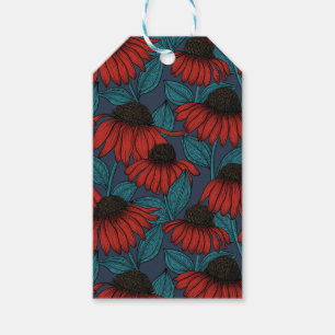 Red coneflowers gift tags