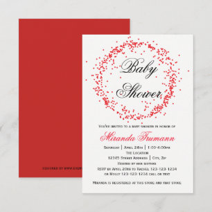 Red Confetti - 3x5 Baby Shower Invitation
