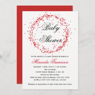 Red Confetti - Baby Shower Invitation