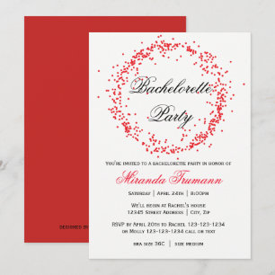 Red Confetti - Bachelorette Party Invitation