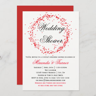 Red Confetti - Couple's Wedding Shower Invitation