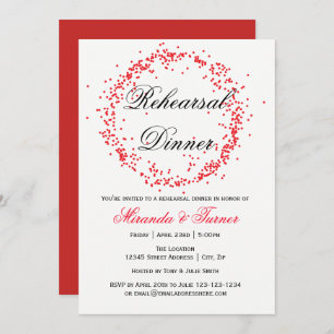 Red Confetti - Rehearsal Dinner Invitation