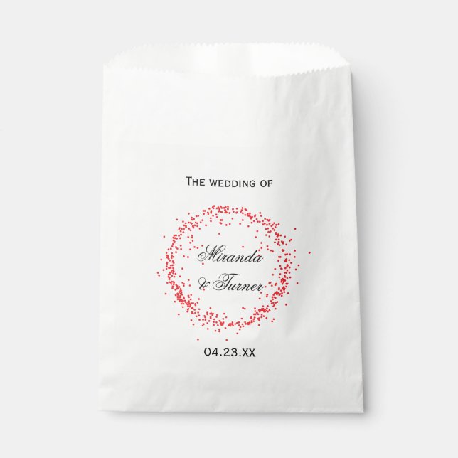 Red Confetti Wedding - Favour Bag (Front)