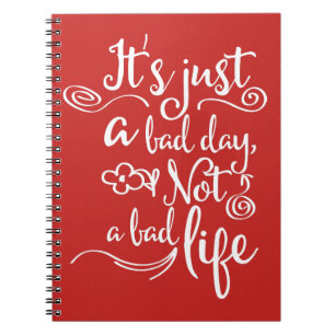 Red Confidence, Happiness Attitude Life Quote Spiral Notebook