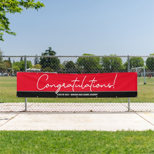 Red Congratulations Class of 2024 Grads Banner (Insitu)