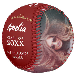 Red Congratulations Grad Graduation 2 Photo Softball