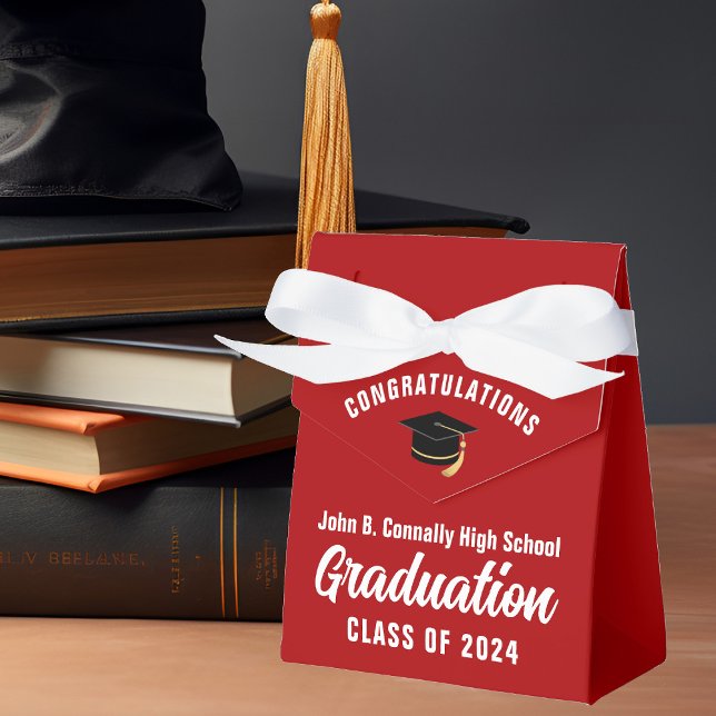 Red Congratulations Graduate 2025 Graduation Party Favour Box (Creator Uploaded)