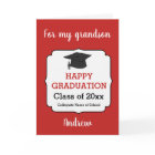 Red Congratulations Grandson Graduation