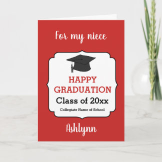 Red Congratulations Niece Graduation Card