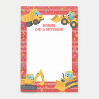 Red Construction Trucks Personalised Mitzvah 