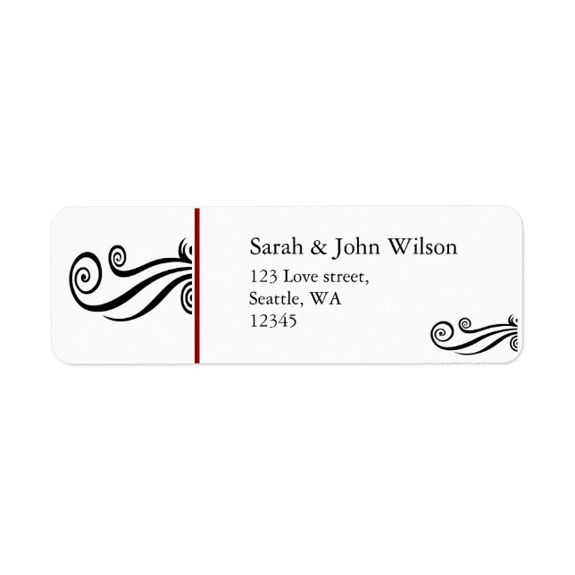 red contemporary address labels (Front)