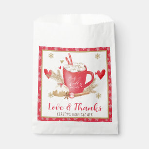Red Cookies and Cocoa Baby Shower Favour Bags