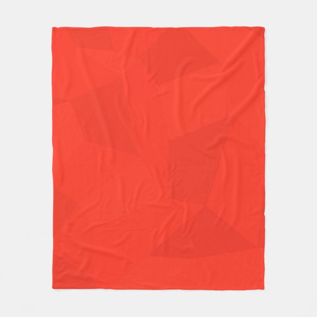 Red, cool, trendy, modern, simple geometric art fleece blanket (Front)