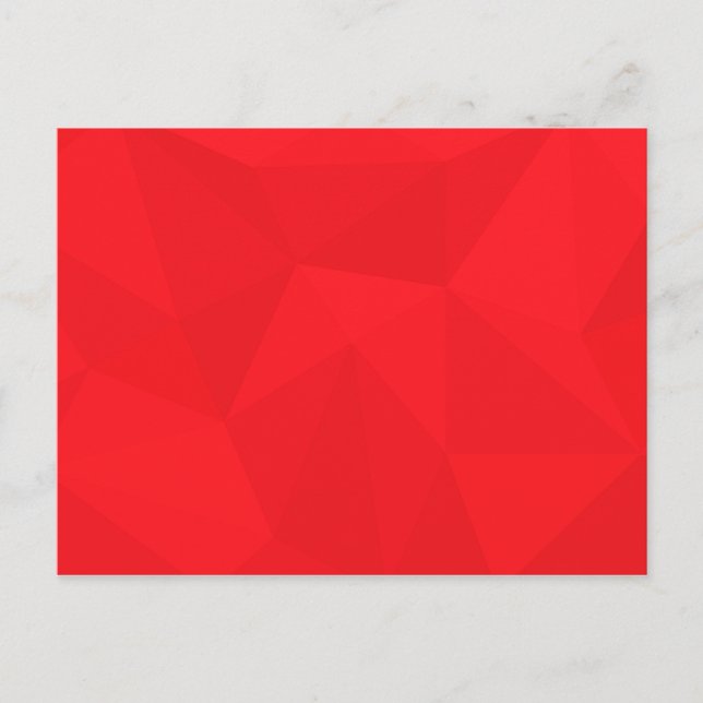 Red, cool, unique, trendy, urban geometric design postcard (Front)