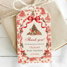 Red Coquette Bow Script Christmas Tree Party