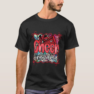 Red Coquette Cheer Grandma Cheerleading Pom Megaph T-Shirt