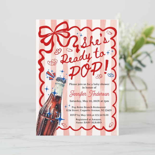 Red Coquette She is Ready to POP Invitation (Standing Front)