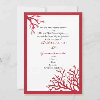 Red Coral Formal Invitation