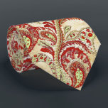 Red Coral Lime Paisley Wedding Tie<br><div class="desc">Red Gold and Green Mehndi Indian Paisley Vintage Peacock Wedding Party Tie For the Guys. Father of Bride, Father of Groom, Groomsman, Best Man and Groom. Pink Raspberry Coral Orange and Yellow Retro Paisley Wedding Design. Vintage Inspired Paisley Esthetic Mehndi Indian Paisley Wedding Ties. Also perfect for the Art deco...</div>