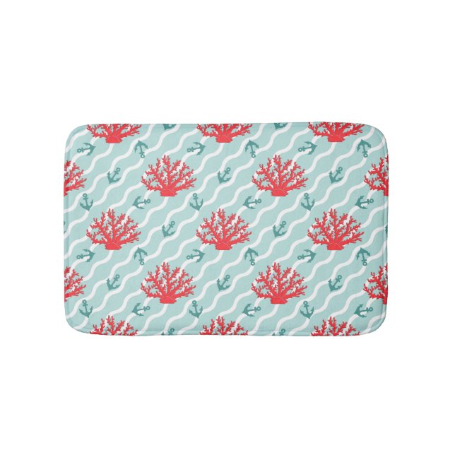 Red Coral Pattern 1 Bath Mat (Front)