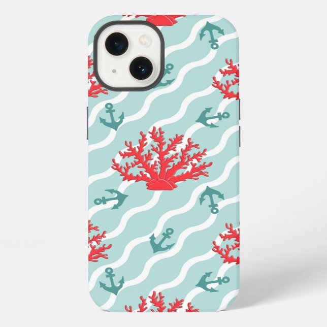 Red Coral Pattern 1 iPhone Case (Back)