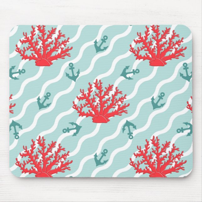 Red Coral Pattern 1 Mouse Pad (Front)