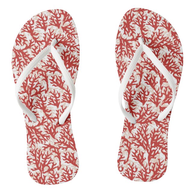 Red Coral Pattern 2 Jandals (Footbed)