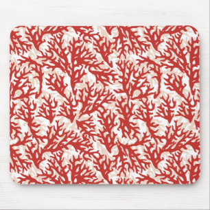 Red Coral Pattern 2 Mouse Pad