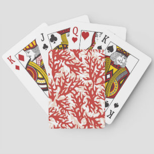 Red Coral Pattern 2 Playing Cards
