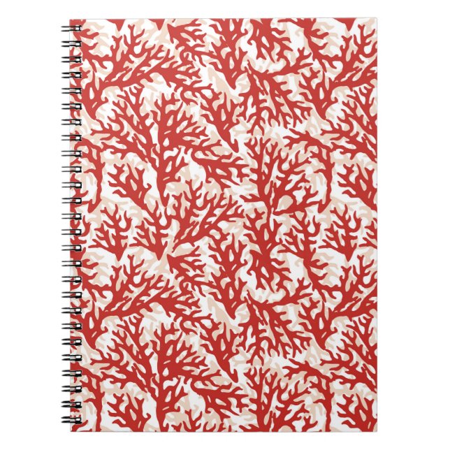 Red Coral Pattern 2 Spiral Notebook (Front)