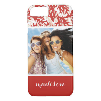 Red Coral Pattern | Your Photo & Name Case-Mate iPhone Case